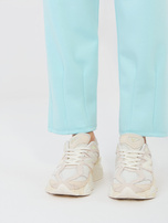 Miętowy komplet z przeszyciami na nogawkach RUE PARIS 