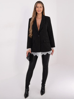 Czarno-srebrna elegancka marynarka z dżetami