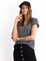 Ciemnoszary melanżowy t-shirt Square