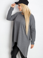 Ciemnoszara tunika plus size Moa