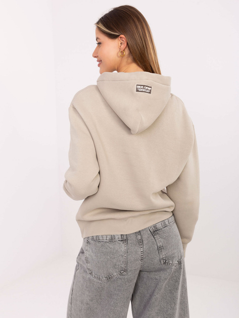 Jasnobeżowa bluza kangurka z haftem SUBLEVEL