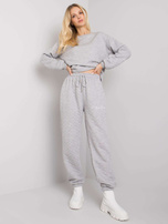 Grey melange sweatpants with quilting Naomi RUE PARIS