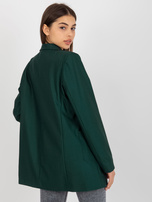 Hurtownia Ciemnozielona marynarka damska z kieszeniami