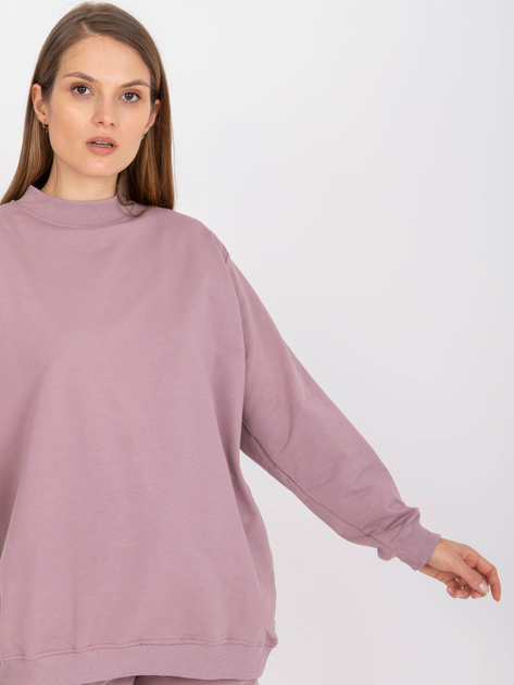 Brudnoróżowa dresowa bluza basic oversize