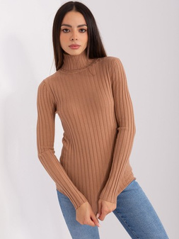 Dark camel fitted turtleneck sweater M/L