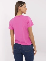 Różowy bawełniany t-shirt z napisem