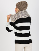 Hurtownia online Beżowo-szary szal damski z dzianiny