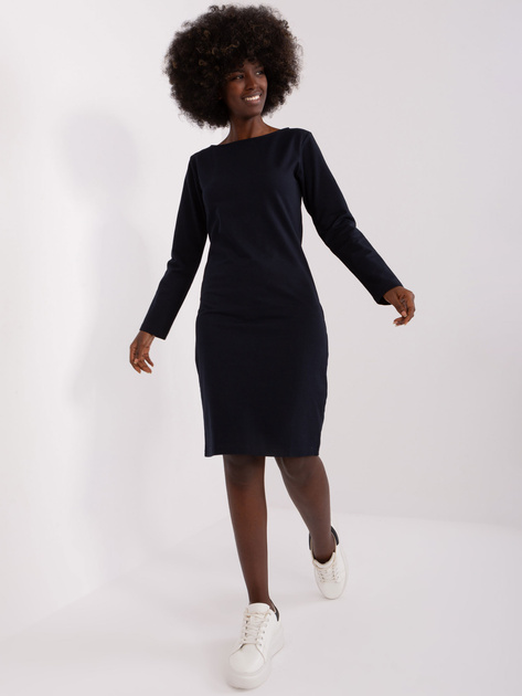 Hurt Ciemnogranatowa prosta sukienka dresowa z bawełny