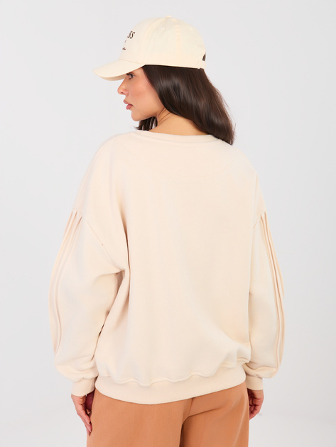 Jasnobeżowa bluza oversize bez kaptura NATURAL SIDE