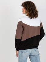 Hurt Biało-czarna damska bluza basic z okrągłym dekoltem 