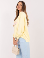 Jasnożółta damska bluza oversize z napisami RUE PARIS 