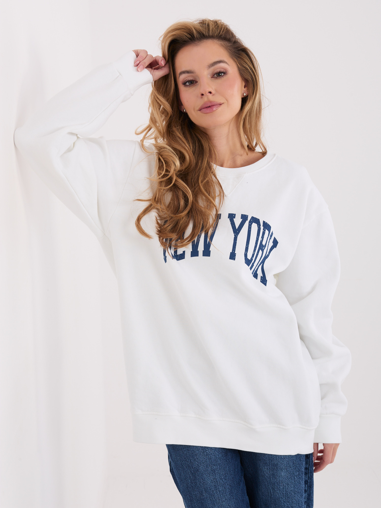 Ecru damska bluza bez kaptura