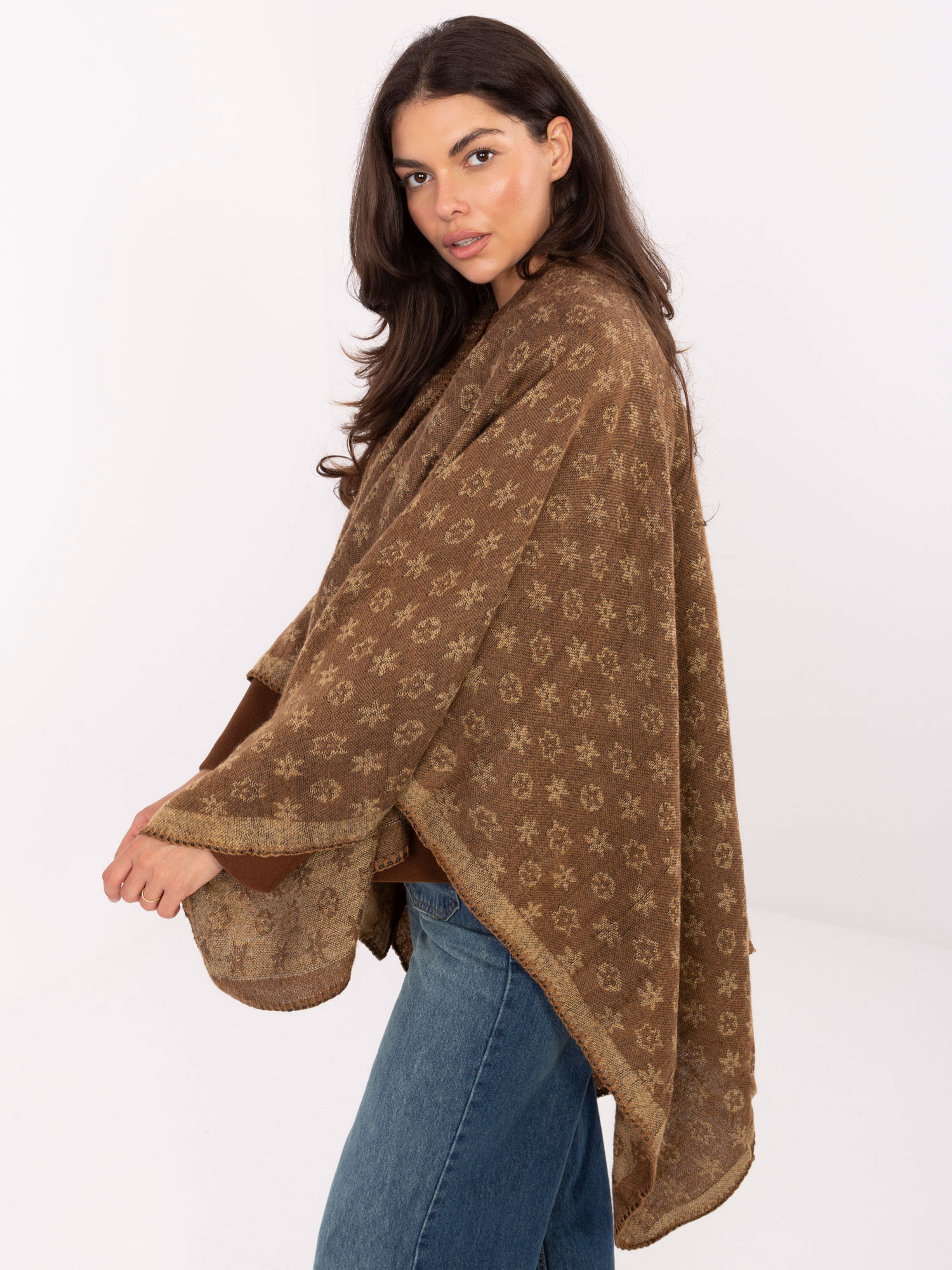 Poncho camelowy