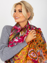 Hurtownia Ciemnoróżowa wzorzysta chusta z bawełny