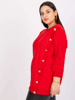 Czerwona bluzka plus size z okrągłym dekoltem Brigitte