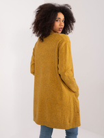 Großhandel Dunkelgelbe Strickjacke mit Viskose.