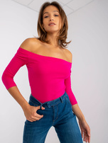 Fuksjowa bluzka z odkrytymi ramionami Blink