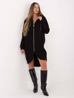 Czarna asymetryczna bluza z suwakiem