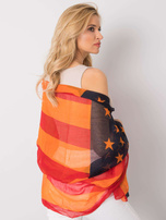 Rot-orange Schal mit Print.