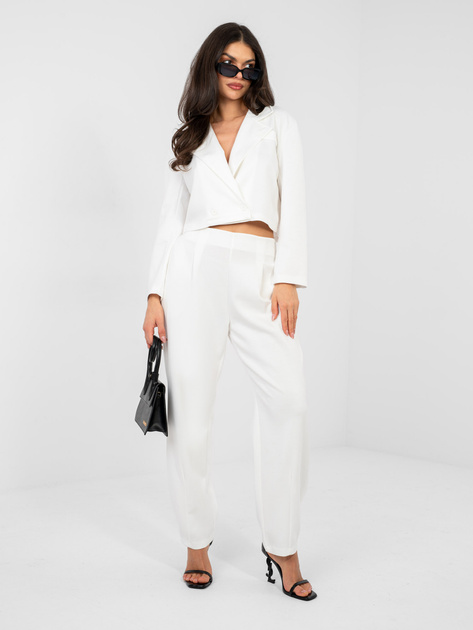 Ecru dresowa marynarka z guzikami na rękawach RUE PARIS