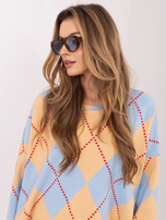 Jasnoniebieska dresowa bluza oversize w romby