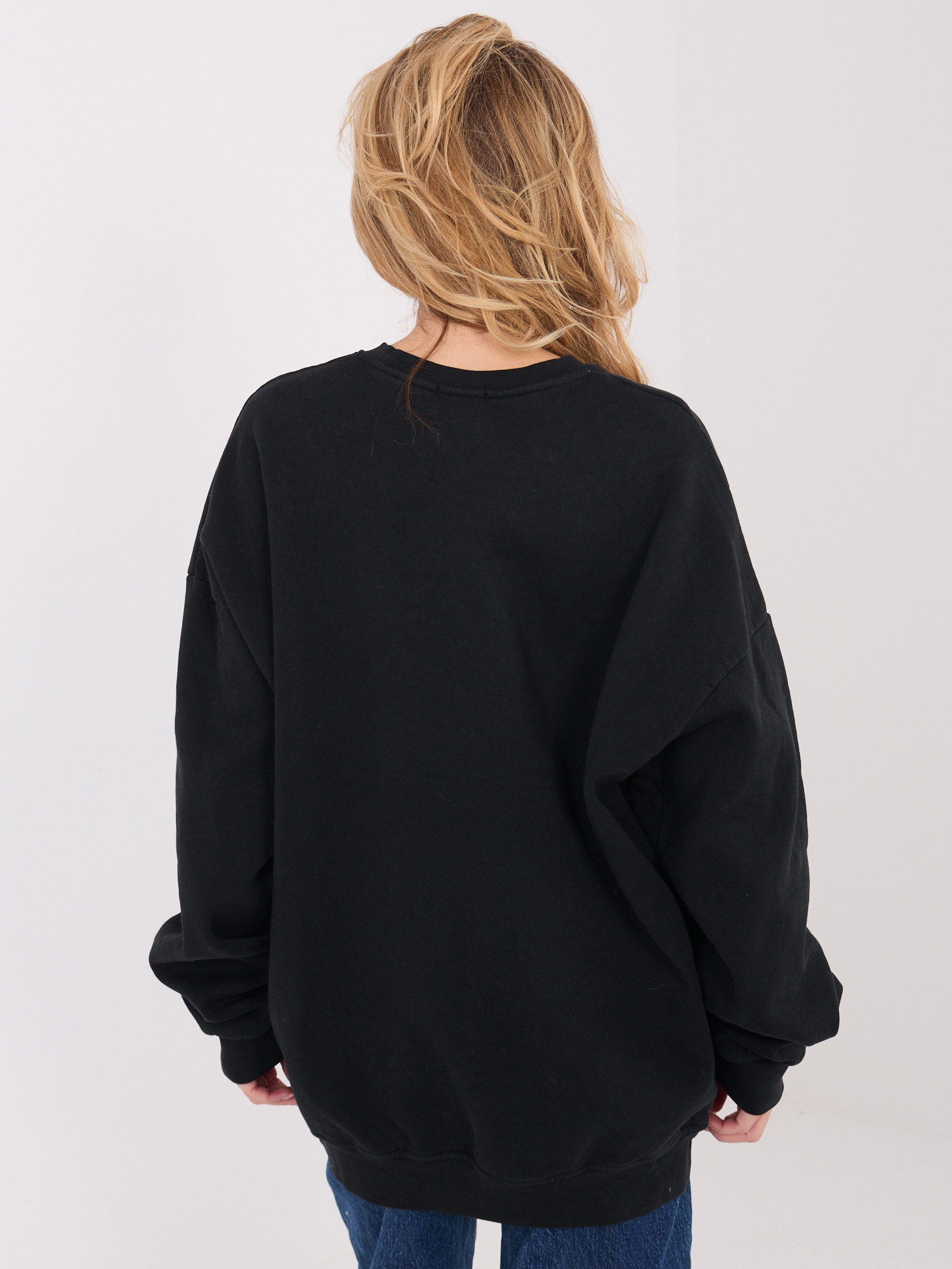 Černá mikina s fleece.