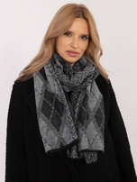 Hurtownia Szaro-czarny damski szal w romby