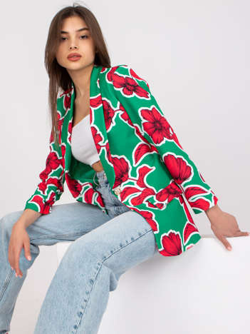 Grün-rosa Damenjacke mit Blumen Neonila.