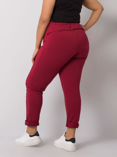 Bordowe spodnie dresowe plus size Alva