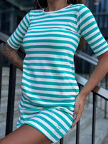 Hurt Biało-zielona sukienka casualowa z bawełny MAYFLIES