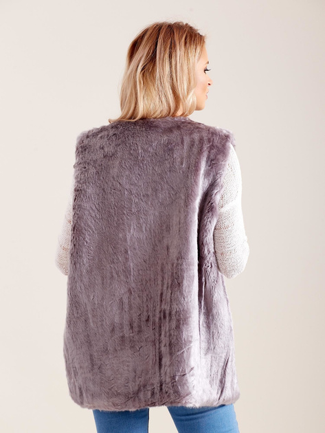 Szara kamizelka ze sztucznego futerka