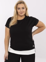 Czarna bluzka plus size z krótkim rękawem