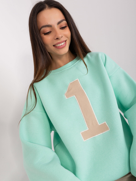 Hurtownia Miętowa bluza bez kaptura z ociepleniem
