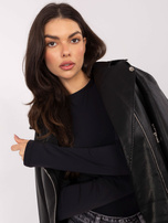 Czarna bluzka basic z długim rękawem SUBLEVEL