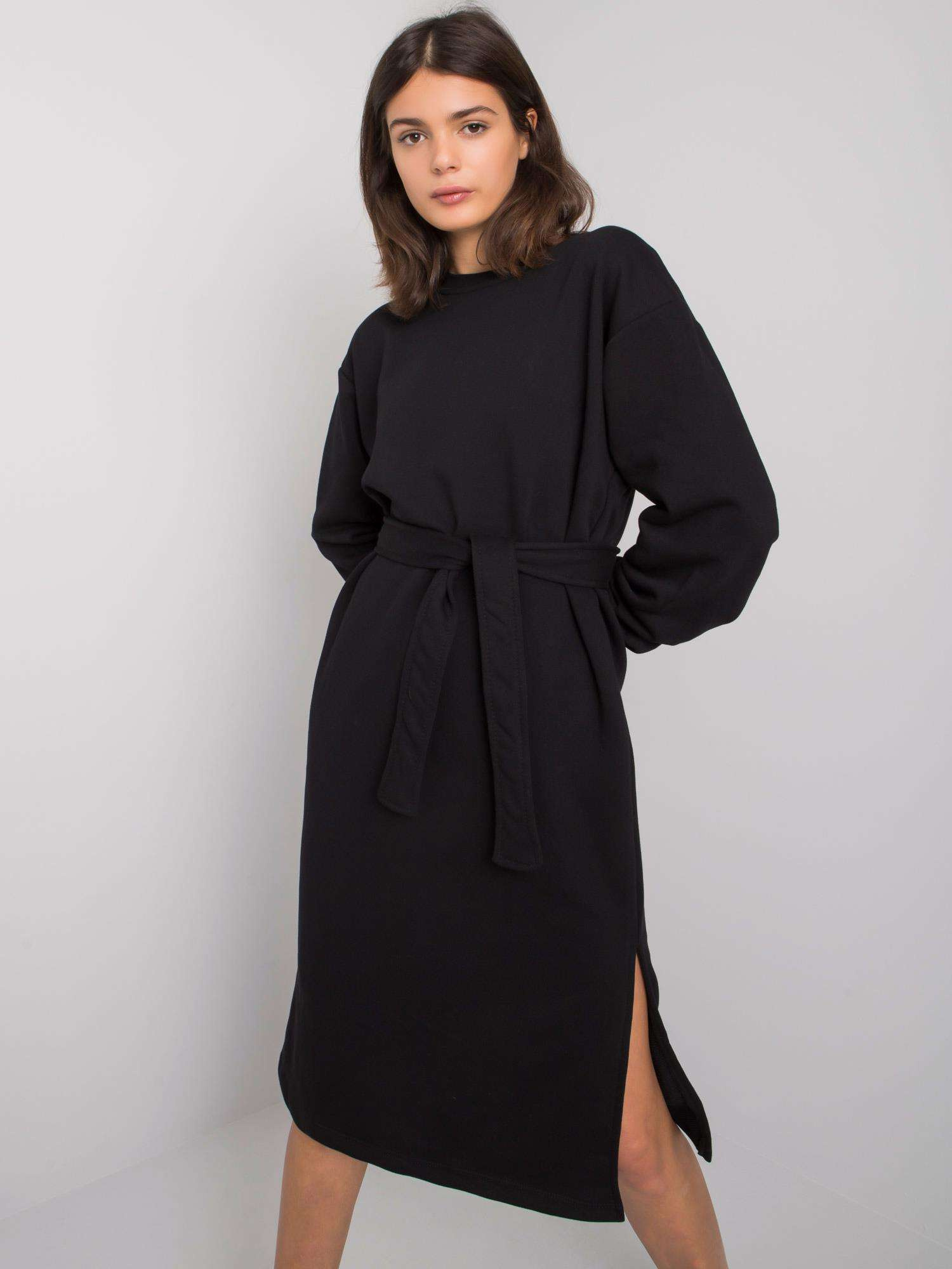 Longview RUE PARIS black sweatshirt dress