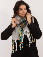 Hurtownia Szary damski szal z frędzlami