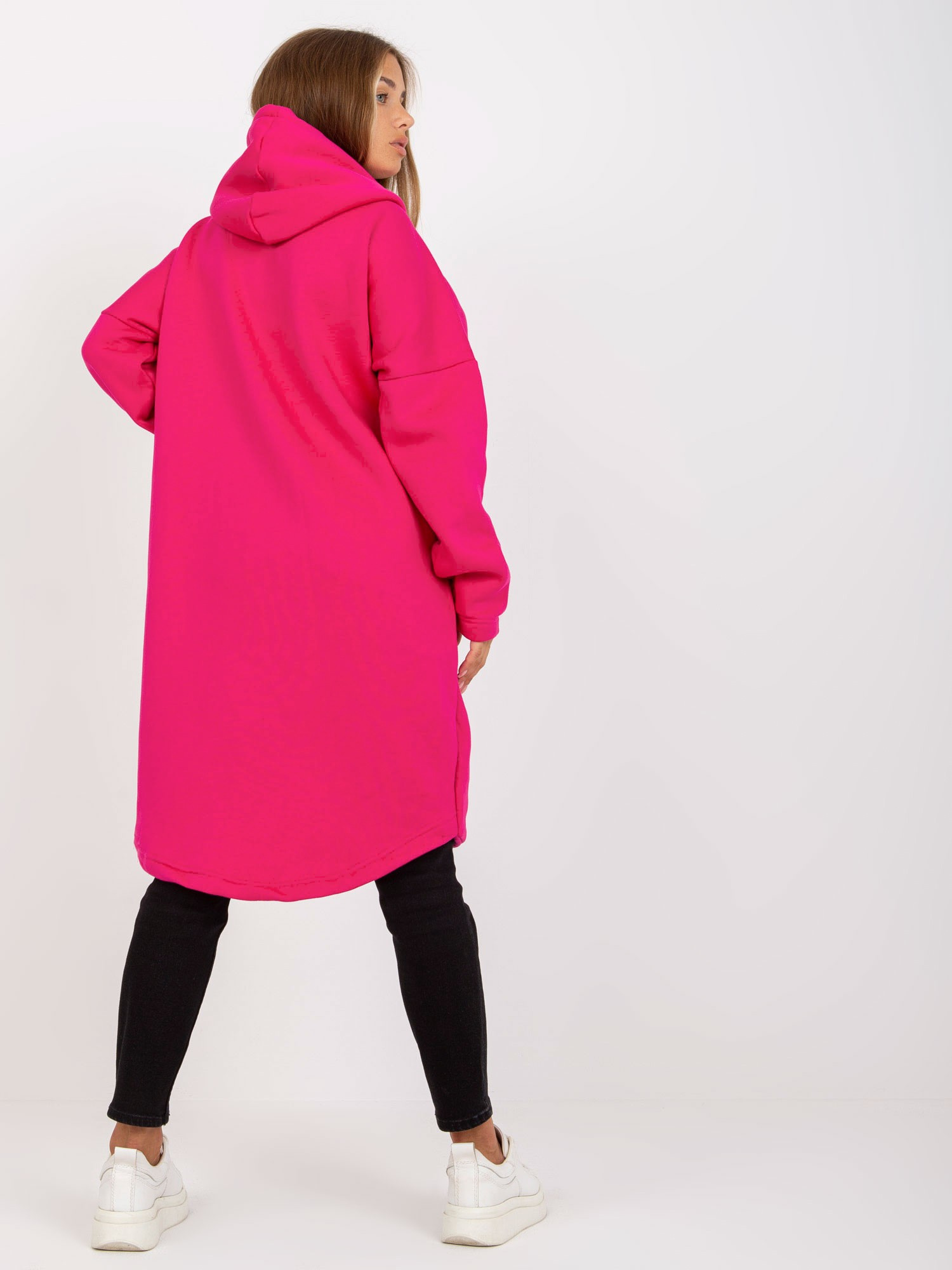 Hurt Fuksjowa dresowa bluza basic z kapturem Tina RUE PARIS