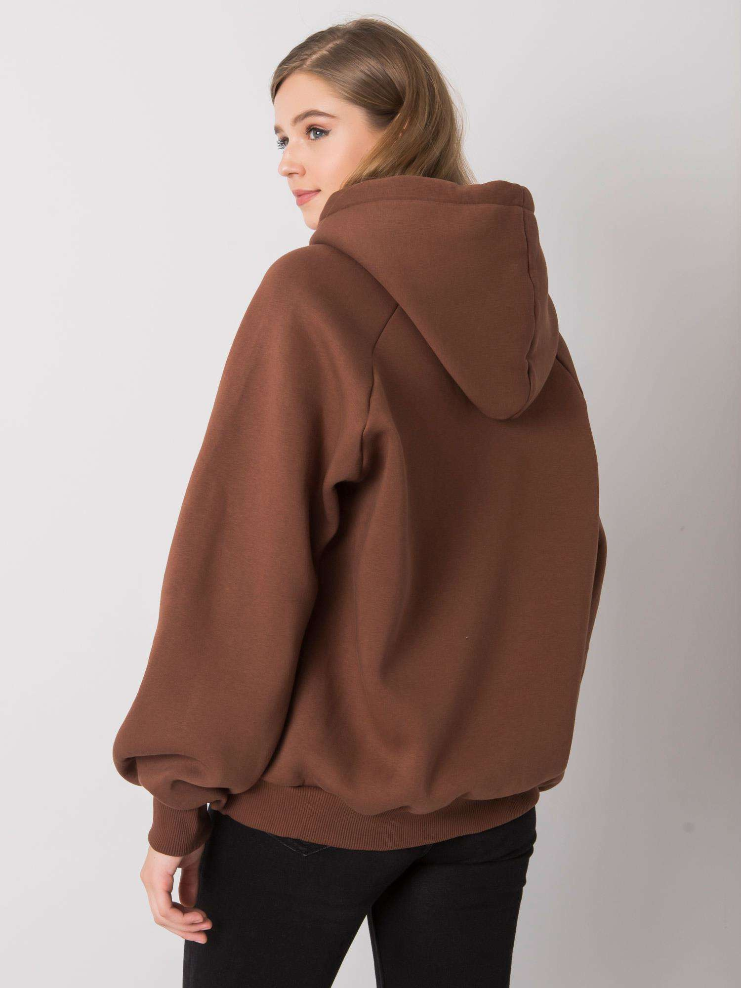 Hnedá zateplená oversize mikina s kapucňou Alice.
