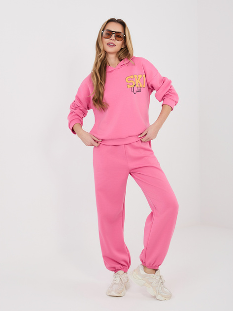 Ciemnoróżowy komplet ze spodniami typu jogger RUE PARIS