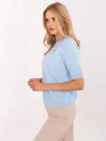 Jasnoniebieski damski sweter z wiskozą