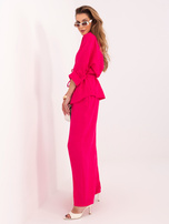 Fuksjowy letni komplet z szerokimi spodniami