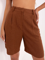 Brązowy letni komplet z bermudami RUE PARIS