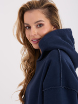 Granatowa damska bluza oversize z kapturem
