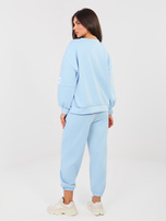 Light blue sweatpants with cuffs.