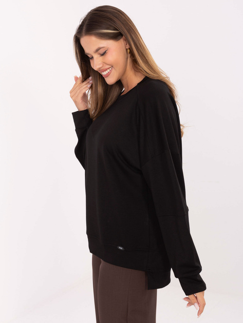 Czarna damska bluza w jednolitym kolorze