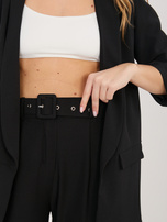 Czarny dwuczęściowy garnitur z marynarką RUE PARIS 