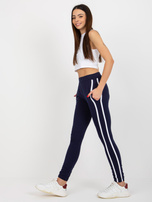 Hurt Granatowe dresowe spodnie basic bez zapięcia RUE PARIS