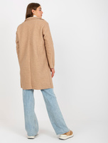 Hurt Beżowy pluszowy płaszcz z kieszeniami OCH BELLA