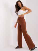 Hurt brown high-waisted fabric pants.