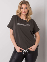 Ciemna khaki bluzka plus size Mavis